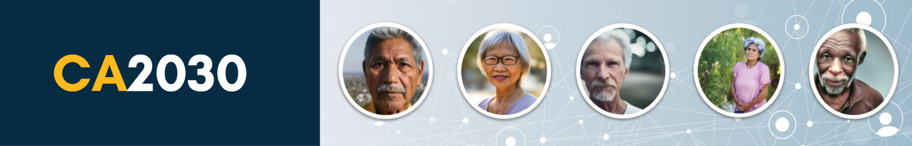 CA 2030 text with images of diverse older adults