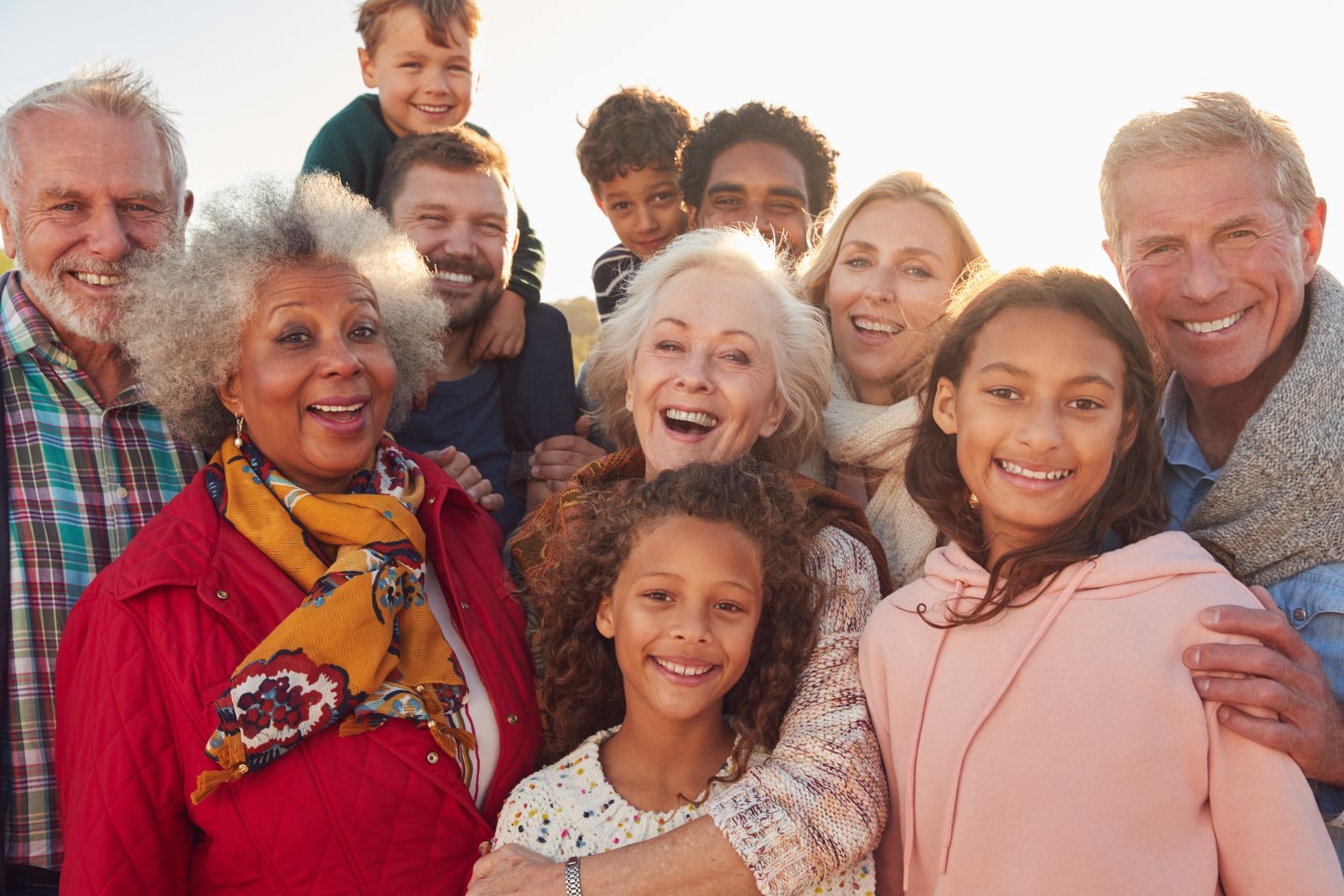 A family gathering for a picture